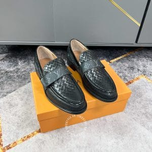 Giày lười nam Louis Vuitton màu đen da bò phiên bản cao cấp - Ảnh 2