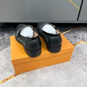 Giày lười nam Louis Vuitton màu đen da bò phiên bản cao cấp - Ảnh 9