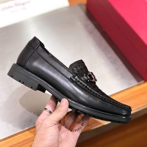 Giày lười Salvatore Ferragamo da thật họa tiết caro - Ảnh 5