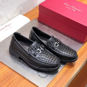 Giày lười Salvatore Ferragamo da thật họa tiết caro - Ảnh 2