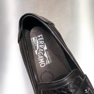 Giày lười Salvatore Ferragamo da thật họa tiết caro - Ảnh 8