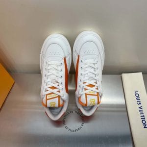 Giày Louis Vuitton sneaker thể thao trắng họa tiết cam - Ảnh 2