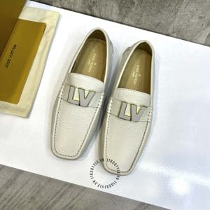 Giày Louis Vuitton trắng kiểu dáng moca trẻ trung, sang xịn - Hình ảnh 2
