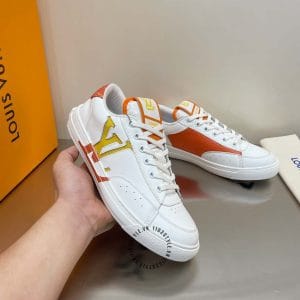Giày Louis Vuitton sneaker thể thao trắng họa tiết cam - Ảnh 5