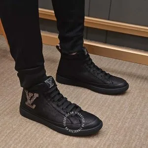 Giày Louis Vuitton Sneaker Boot cổ cao đen phiên bản cao cấp luxury - Ảnh 9