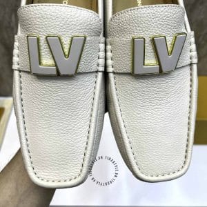 Giày Louis Vuitton trắng kiểu dáng moca trẻ trung, sang xịn - Hình ảnh 5