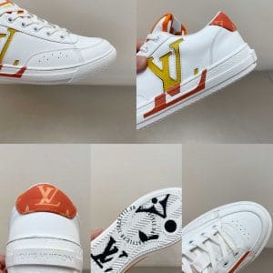 Giày Louis Vuitton sneaker thể thao trắng họa tiết cam - Ảnh 9