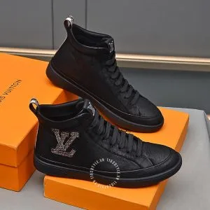 Giày Louis Vuitton Sneaker Boot cổ cao đen phiên bản cao cấp luxury - Ảnh 3