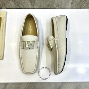 Giày Louis Vuitton trắng kiểu dáng moca trẻ trung, sang xịn - Hình ảnh 6