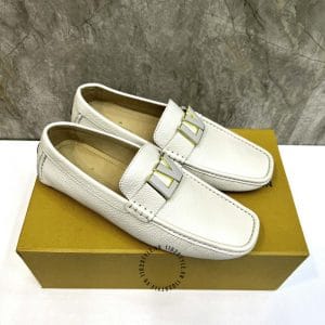 Giày Louis Vuitton trắng kiểu dáng moca trẻ trung, sang xịn - Hình ảnh 4