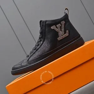Giày Louis Vuitton Sneaker Boot cổ cao đen phiên bản cao cấp luxury - Ảnh 6