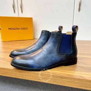 Giày Louis Vuitton cổ cao boot màu xanh đen bo chun - Ảnh 5