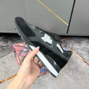 Giày Louis Vuitton Sneaker Runaway đen họa tiết trắng cao cấp - Hình ảnh 6