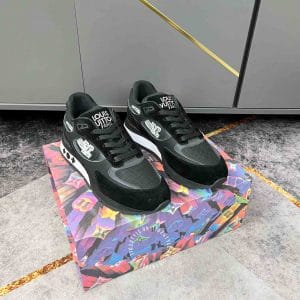 Giày Louis Vuitton Sneaker Runaway đen họa tiết trắng cao cấp - Hình ảnh 2