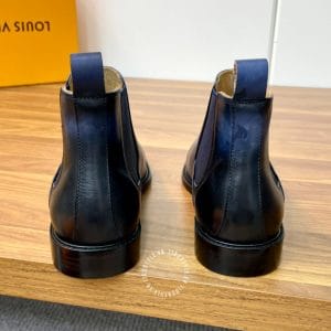 Giày Louis Vuitton cổ cao boot màu xanh đen bo chun - Ảnh 7