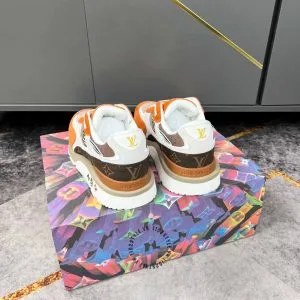 Giày Sneaker Louis Vuitton phối màu cam be tăng chiều cao - Hình ảnh 8