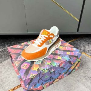 Giày Sneaker Louis Vuitton phối màu cam be tăng chiều cao - Ảnh 4