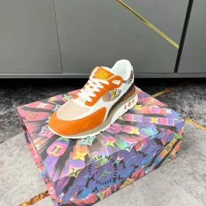 Giày Sneaker Louis Vuitton phối màu cam be tăng chiều cao - Hình ảnh 4