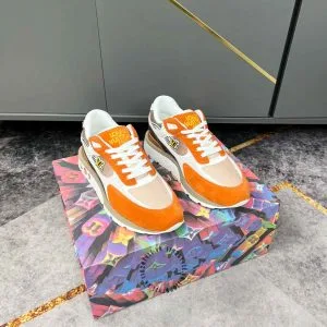 Giày Sneaker Louis Vuitton phối màu cam be tăng chiều cao - Hình ảnh 2