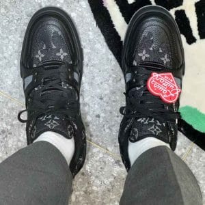 Giày Louis Vuitton Sneaker Trainer đen họa tiết monogram siêu hot - Ảnh 5