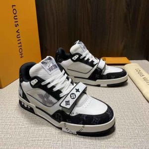 Giày LV Sneakers kiểu dáng cô cao thể thao trắng họa tiết monogram cao cấp - Ảnh 7