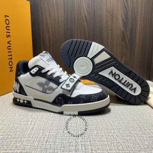 Giày LV Sneakers kiểu dáng cô cao thể thao trắng họa tiết monogram cao cấp - Ảnh 3