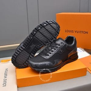 Giày thể thao Louis Vuitton đen họa tiết monogram cao cấp - Ảnh 3