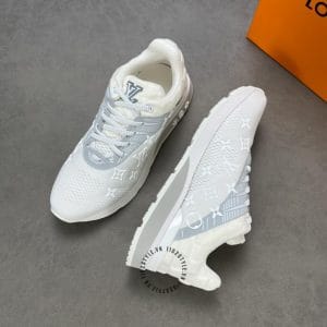 Giày Louis Vuitton Sneaker Run Away trắng - ghi họa tiết nổi cao cấp - Ảnh 2