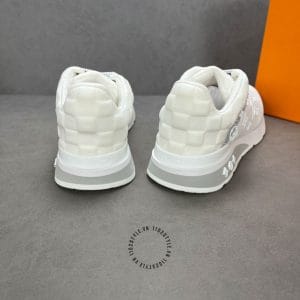 Giày Louis Vuitton Sneaker Run Away trắng - ghi họa tiết nổi cao cấp - Ảnh 6