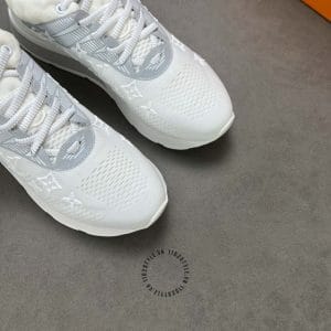 Giày Louis Vuitton Sneaker Run Away trắng - ghi họa tiết nổi cao cấp - Ảnh 4
