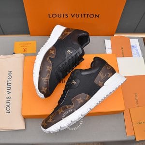 Giày thể thao LV Sneakers màu đen họa tiết nâu cực hot - Ảnh 4