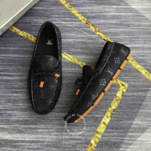 Giày Louis Vuitton Moca đen họa tiết xám cao cấp - Hình ảnh 3