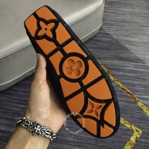 Giày Louis Vuitton Moca đen họa tiết xám cao cấp - Hình ảnh 9