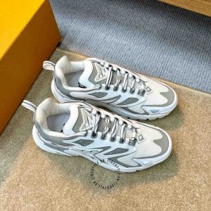 Giày Louis Vuitton Sneaker Tranier trắng phối xám phiên bản luxury - Ảnh 3