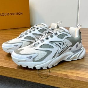 Giày Louis Vuitton Sneaker Tranier trắng phối xám phiên bản luxury - Ảnh 4