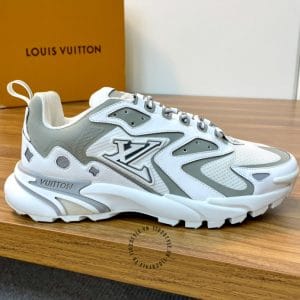 Giày Louis Vuitton Sneaker Tranier trắng phối xám phiên bản luxury - Ảnh 6