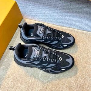 Giày Louis Vuitton Sneaker Tranier cổ cao đen họa tiết có dạ quang cao cấp - Ảnh 3
