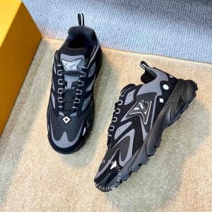 Giày Louis Vuitton Sneaker Tranier cổ cao đen họa tiết có dạ quang cao cấp - Ảnh 4
