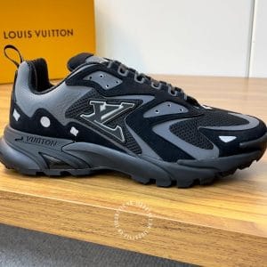 Giày Louis Vuitton Sneaker Tranier cổ cao đen họa tiết có dạ quang cao cấp - Ảnh 5