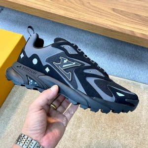 Giày Louis Vuitton Sneaker Tranier cổ cao đen họa tiết có dạ quang cao cấp - Ảnh 6