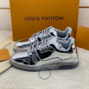 Giày LV Sneakers màu bạc tráng gương replica 1:1 - Ảnh 4