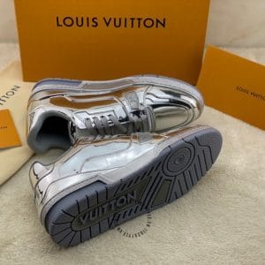 Giày LV Sneakers màu bạc tráng gương replica 1:1 - Ảnh 6
