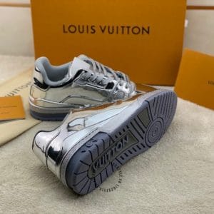 Giày LV Sneakers màu bạc tráng gương replica 1:1 - Ảnh 7