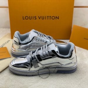 Giày LV Sneakers màu bạc tráng gương replica 1:1 - Ảnh 2