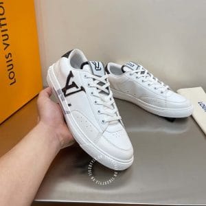Giày thể thao LV Sneakers màu trắng logo đen - Ảnh 4