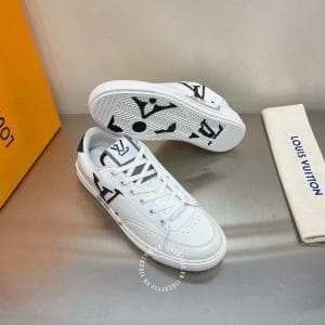 Giày thể thao LV Sneakers màu trắng logo đen - Ảnh 3