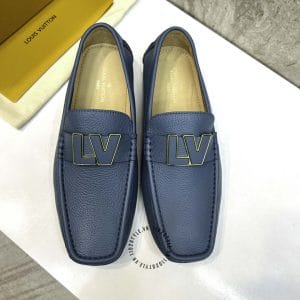 Giày moca Louis Vuitton nam màu xanh sang trọng, đẳng cấp - Ảnh 2