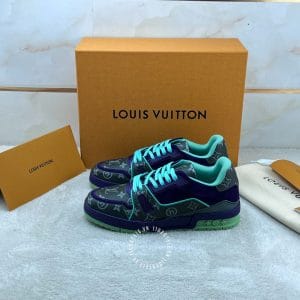 Giày LV Sneakers Sneaker phối màu xanh lam hàng hiệu Luxury - Ảnh 6
