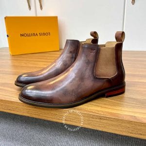 Giày Louis Vuitton cổ cao màu nâu đỏ cao cấp - Ảnh 5