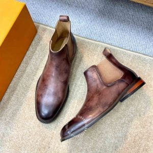 Giày Louis Vuitton cổ cao màu nâu đỏ cao cấp - Ảnh 3
